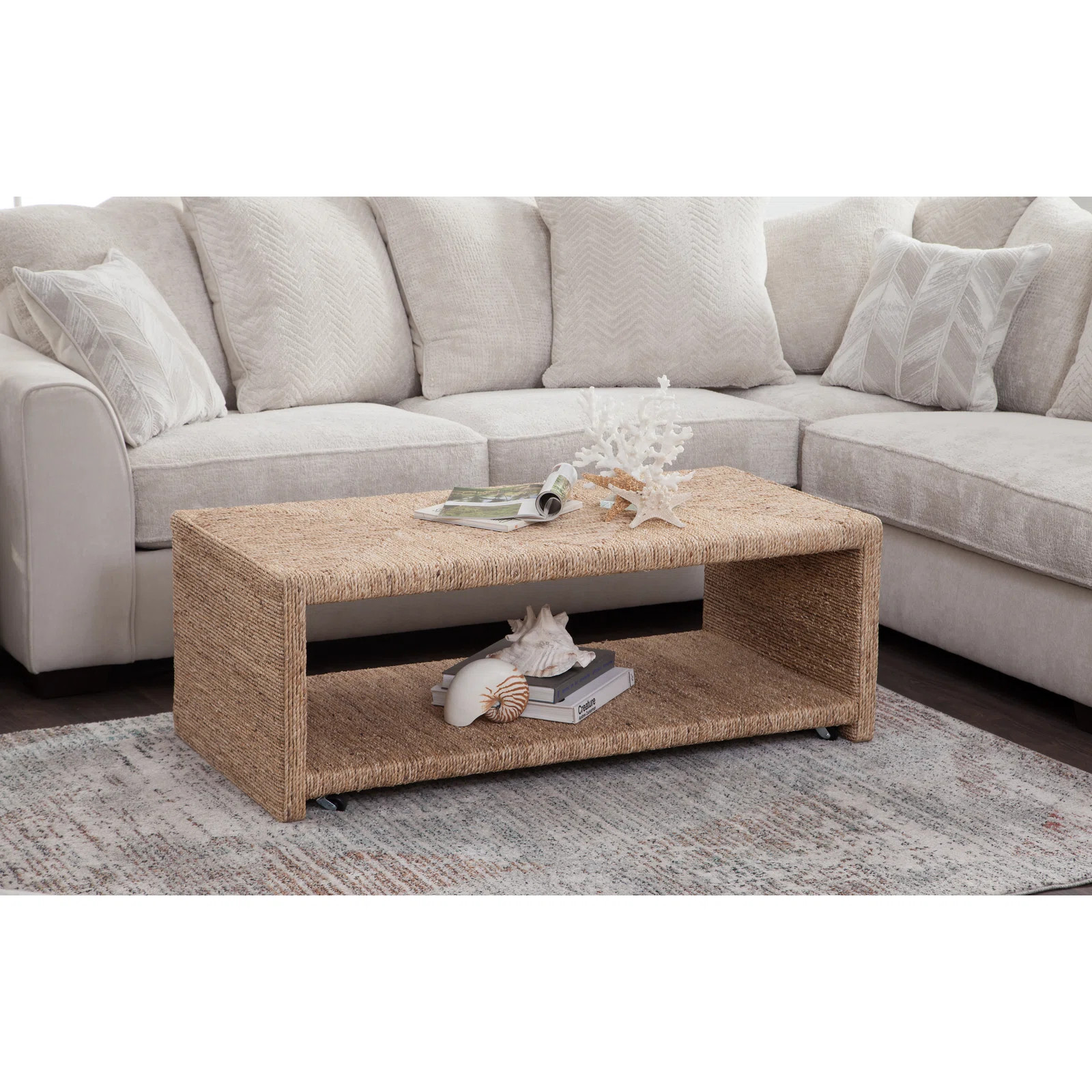 Colston Natural Rectangular Coffee Table With Storage | Wayfair North America