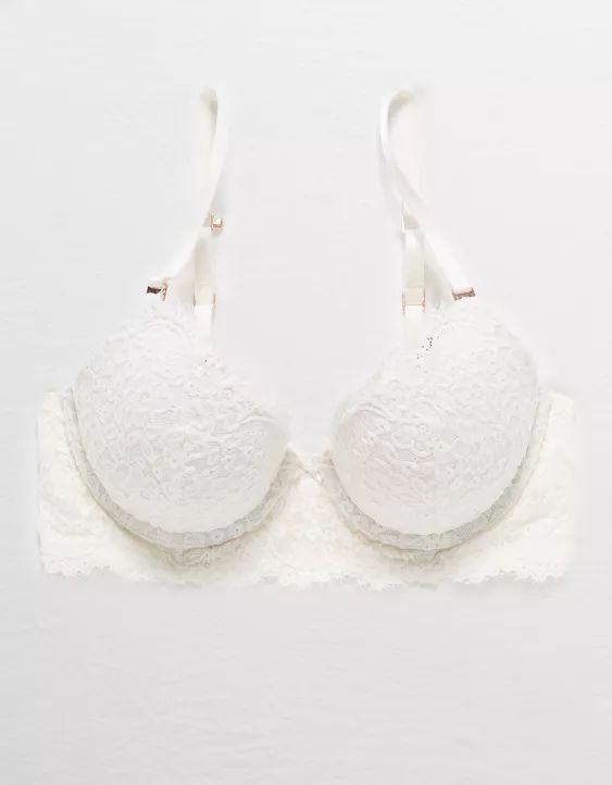 Aerie Real Power Plunge Push Up Eyelash Lace Bra | American Eagle Outfitters (US & CA)