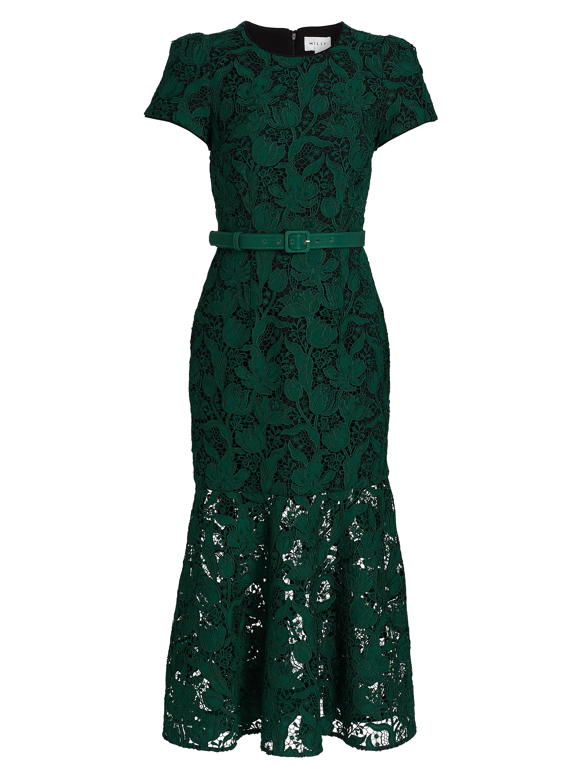 Milly Tahlia Tulip Garden Lace Midi-Dress | Saks Fifth Avenue | Saks Fifth Avenue
