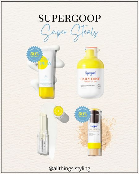 SUPERGOOP Super Steals.  50% Off Supergoop SPF favorites.  Hurry these are selling out fast ✨

Supergoop Sale, Supergoop Hand screen, Supergoop Lip Balm, Supergoop Sunscreen favorites 

#LTKSaleAlert #LTKBeauty #LTKSwim