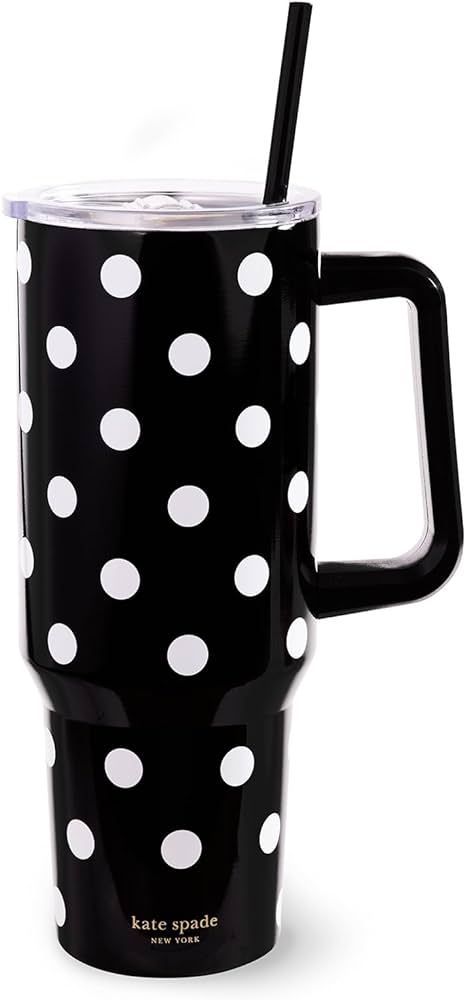 Kate Spade New York 40 Ounce Tumbler with Handle and Straw, Double Wall Stainless Steel Insulated... | Amazon (US)