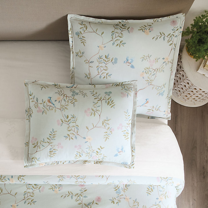 Seraphina Chinoiserie Sham with Vintage Inspired Bird Motif & Piped Seams | Ballard Designs, Inc.