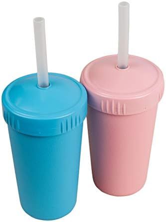 Re-Play Made in USA 2pk Silicone Straw Cup | Made from Eco Friendly Heavyweight Recycled Milk Jug... | Amazon (US)