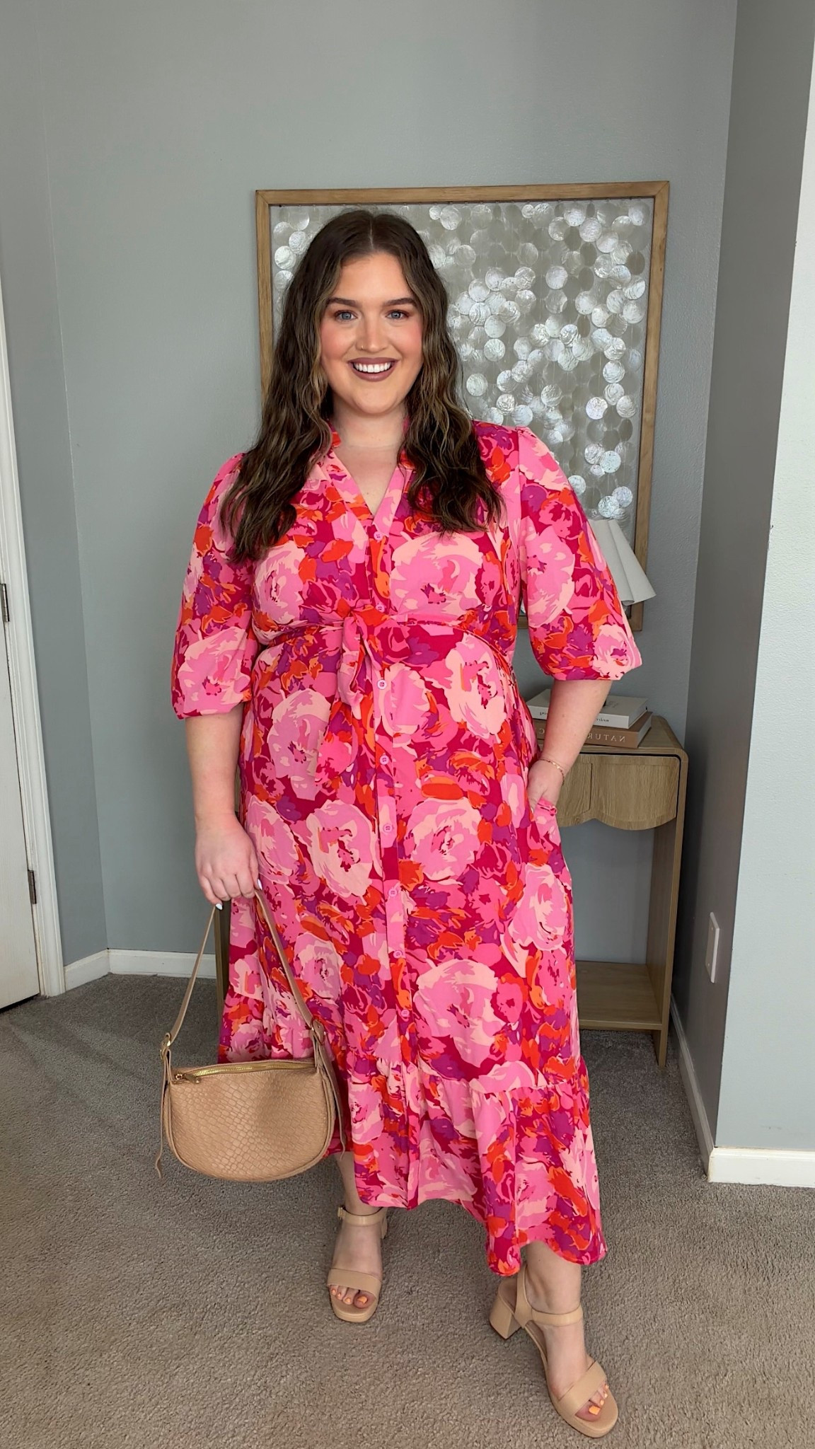 Amazon floral maxi dress for Spring 🌸🩷 Plus size friendly flowy fit. Comes with waist tie belt. Buttons are functional making it breast feeding friendly. Size XXL
Baby shower, spring outfit, modest dress 

#LTKPlusSize #LTKgrwm #LTKootd