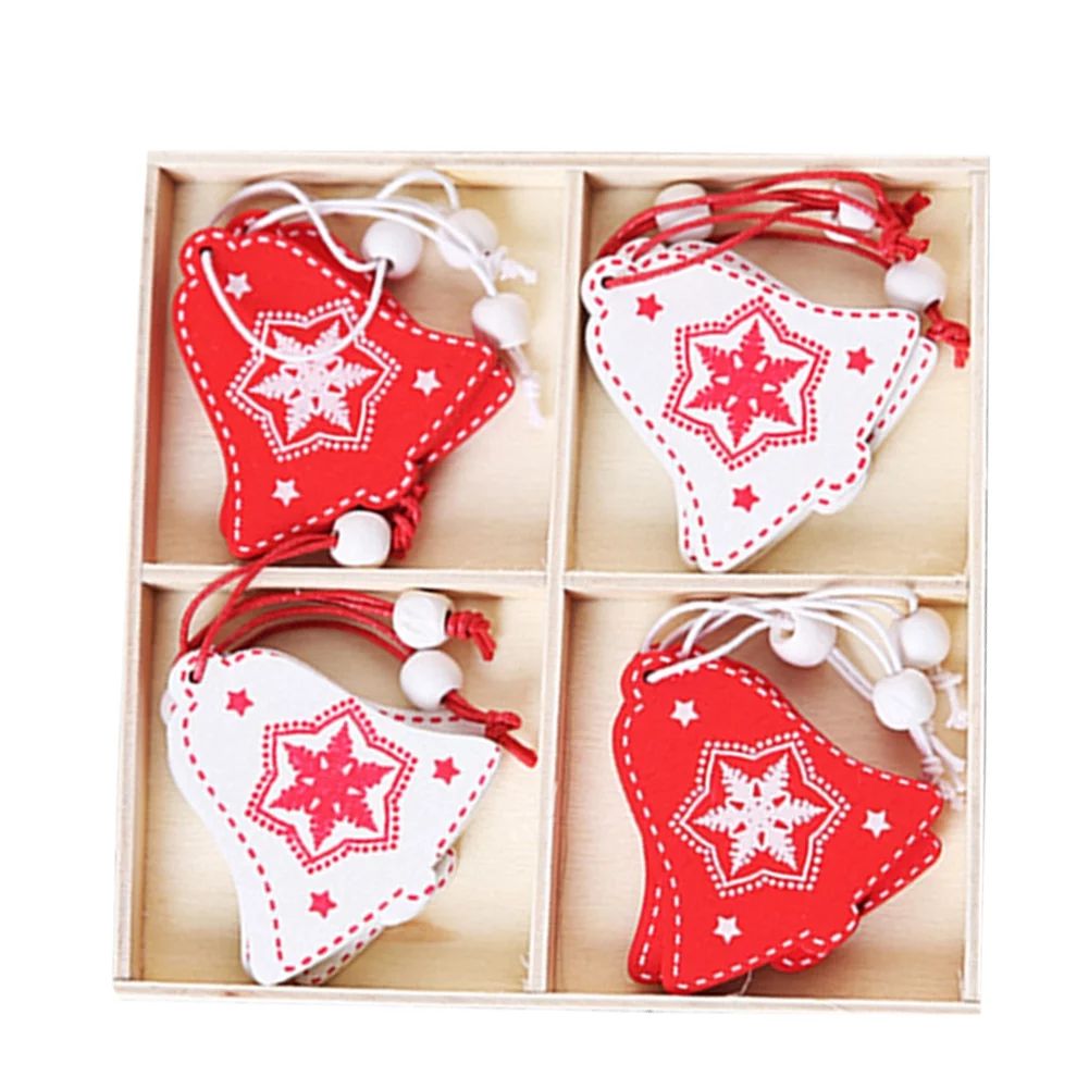 Christmas Tree Ornament Red And White Wooden Traditional Christmas Tree Decorations B | Walmart (US)