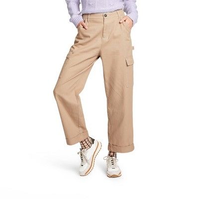 Women's Mid-Rise Straight Leg Pocket Pants - Sandy Liang x Target Khaki | Target