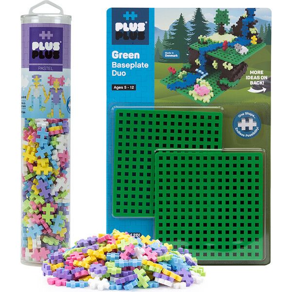 240 pc Tube & Baseplate Duo Bundle, Pastel Mix | Maisonette