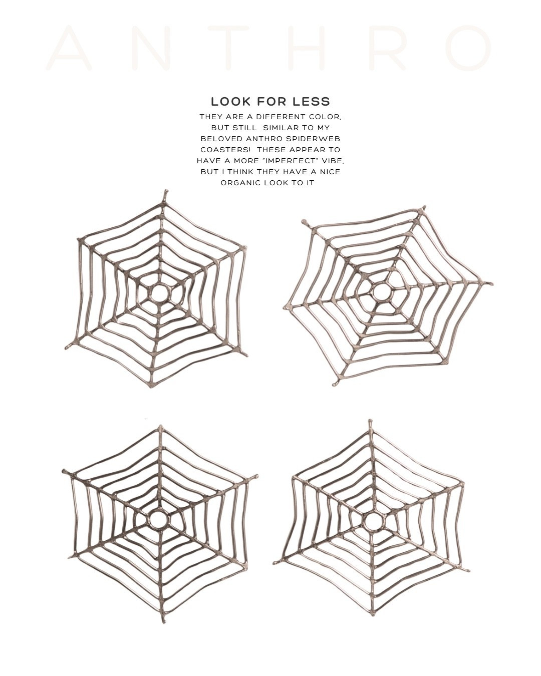 Tj Maxx anthro spiderweb lookalike coasters ! They have a coaster too!

Tj Maxx Halloween , LTK halloween 