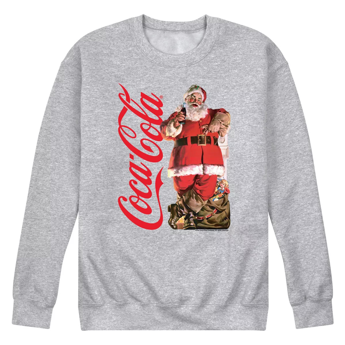 Men's - Coca-Cola - Vintage Santa With Presents Graphic Fleece Sweatshirt | Target