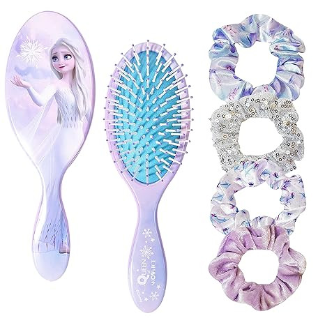 Frozen Princess Elsa Hair Accessory 5 Pcs Set - 1 Regular 9 inch Frozen Hairbrush & 4 Frozen Scru... | Amazon (US)