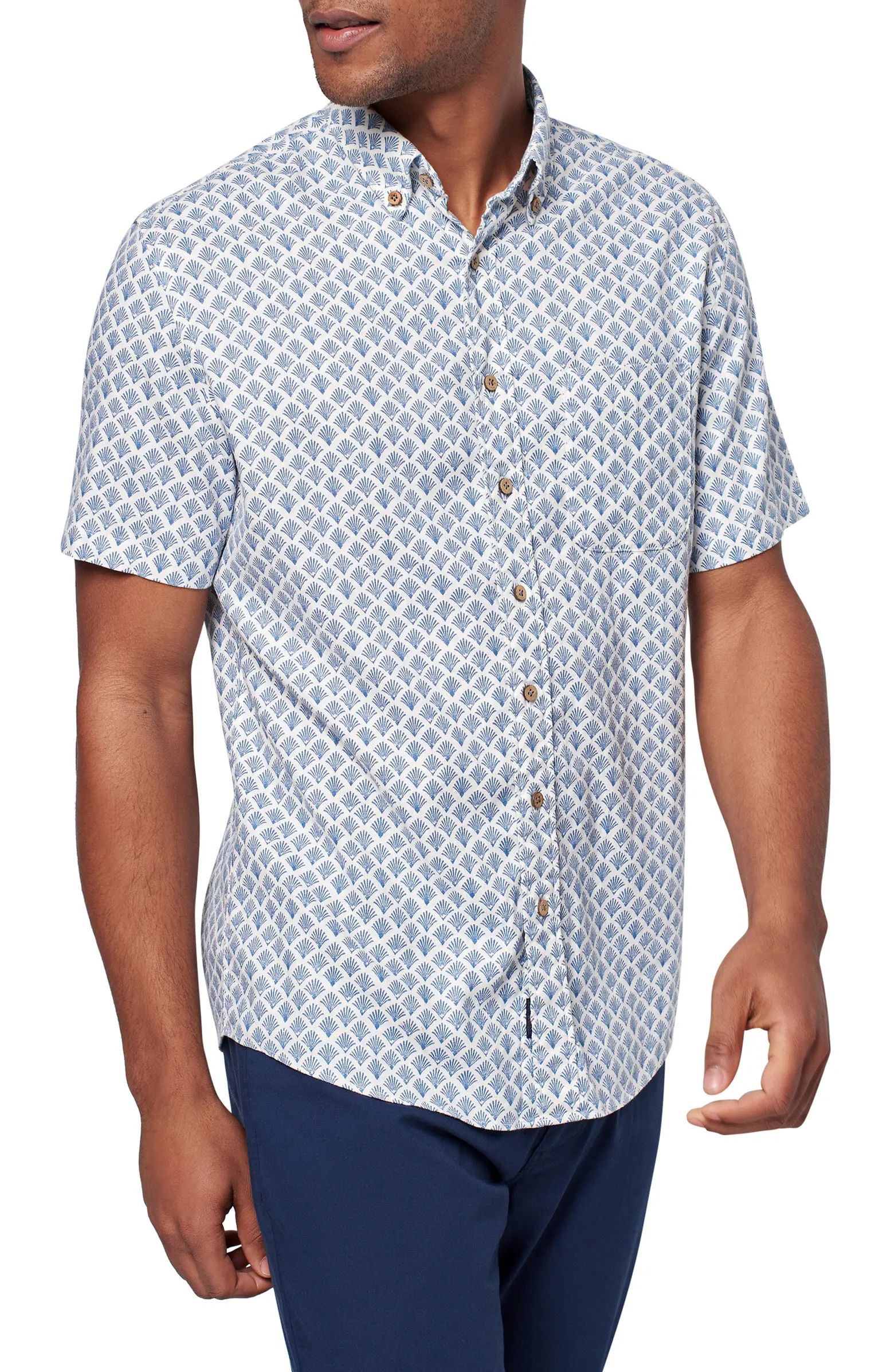 Breeze Palm Short Sleeve Button-Down Shirt | Nordstrom