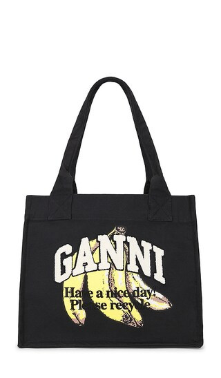 Ganni Banana Large Easy Shopper in Black. | Revolve Clothing (Global)