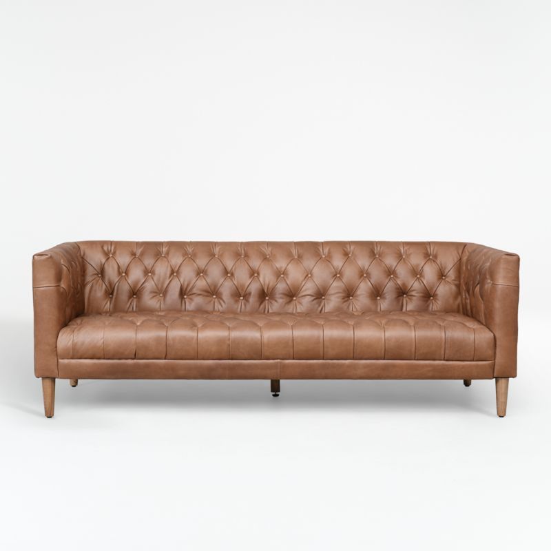 Rollins Chocolate Leather Sofa + Reviews | Crate & Barrel | Crate & Barrel