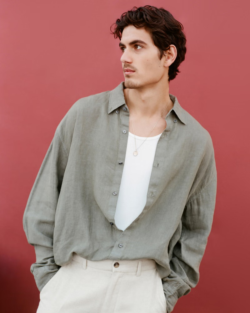 Linen Button-Up Shirt | Abercrombie & Fitch (US)