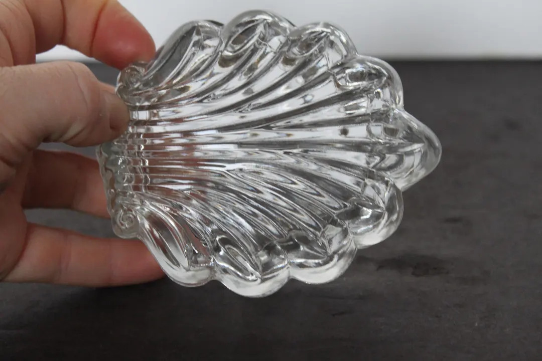 Vintage Glass Shell Ring Dish or Trinket Box. Clear Glass, Fitted Lid, SLIGHT CHIPS, Nautical Gra... | Etsy (US)