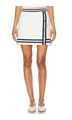 Central Park West Sunny Button Up Skirt in Navy from Revolve.com | Revolve Clothing (Global)