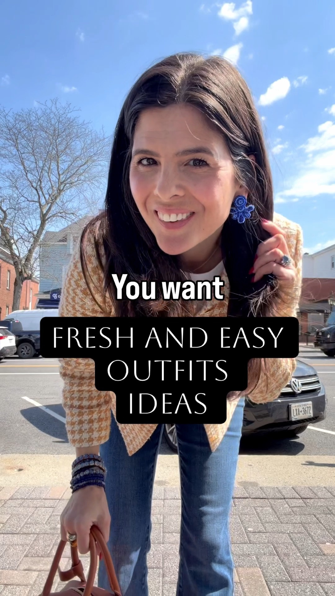 Paired a graphic tee with a houndstooth blazer for a fun contrast! Love this bag that is on sale for just $15! My belt is Hermes but I’m linking a great look for less option from Amazon!! 

#LTKOver40 #LTKgrwm #LTKootd