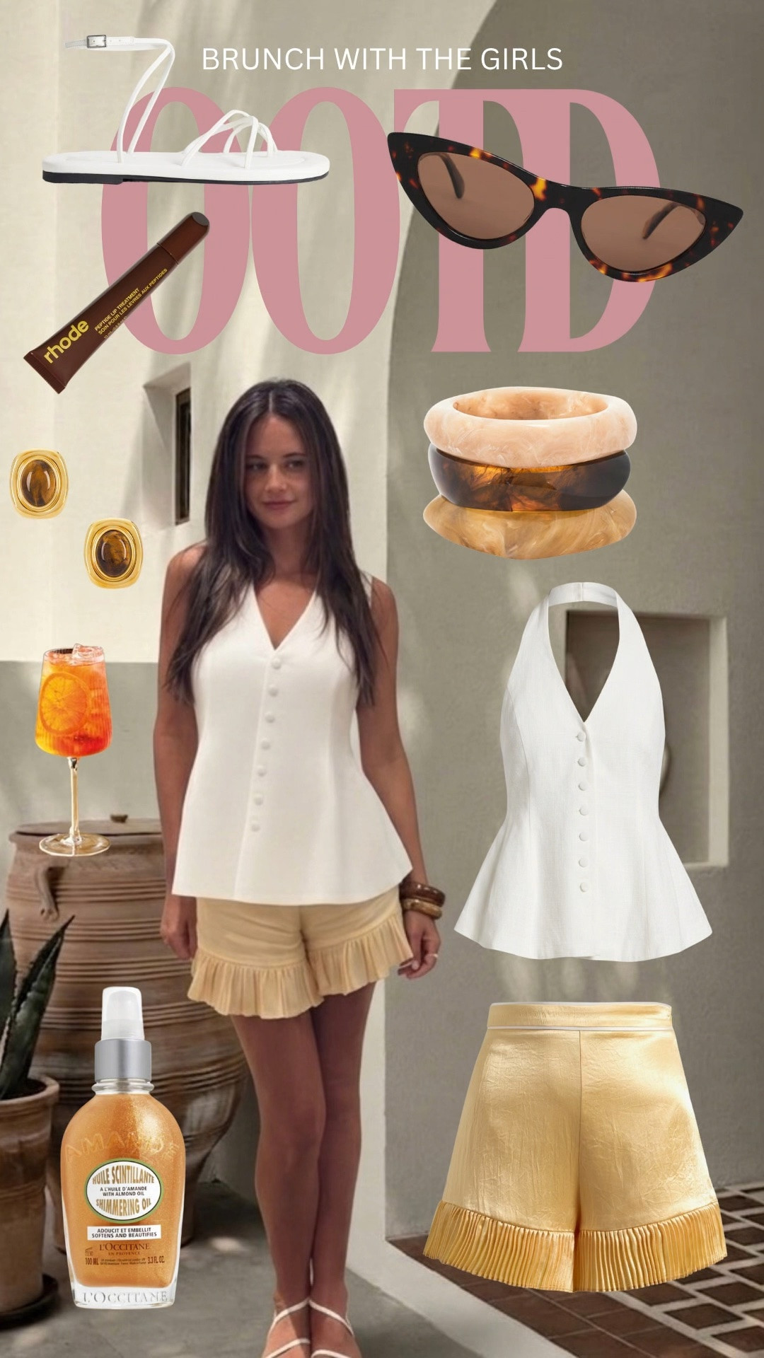Ootd | shorts | peplum | sandals | yellow | spring outfit | summer outfit | vacation | resort wear | beach | bangles | Scottsdale

#LTKTravel #LTKootd #LTKSeasonal