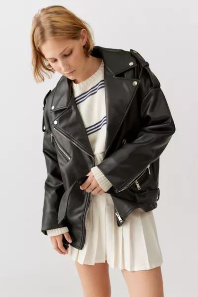 Lioness Deja Vu Faux Leather Moto Jacket | Urban Outfitters (US and RoW)