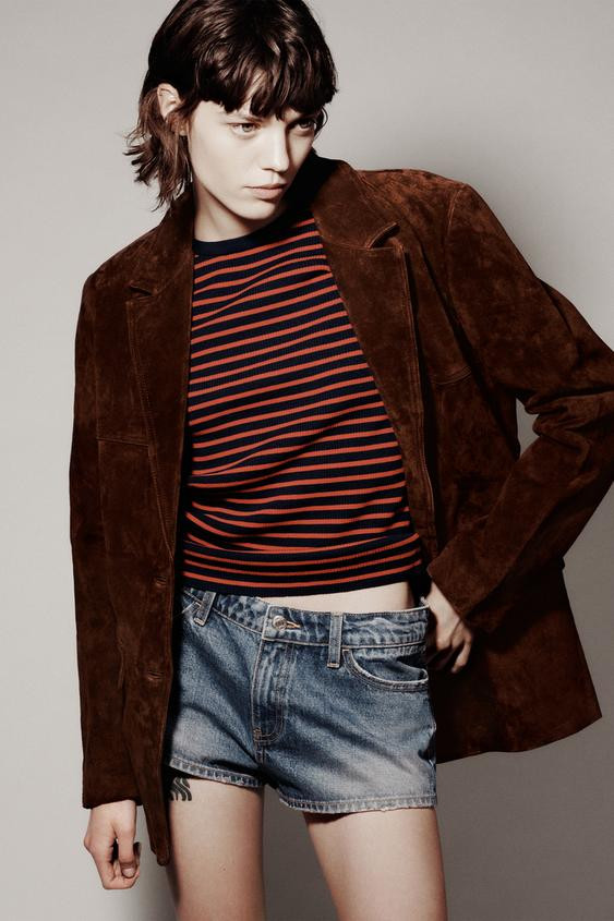SUEDE LEATHER BLAZER | Zara US