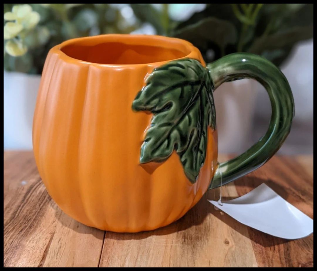 NEW Figural Orange Pumpkin Mug 17 OZ | Etsy (US)