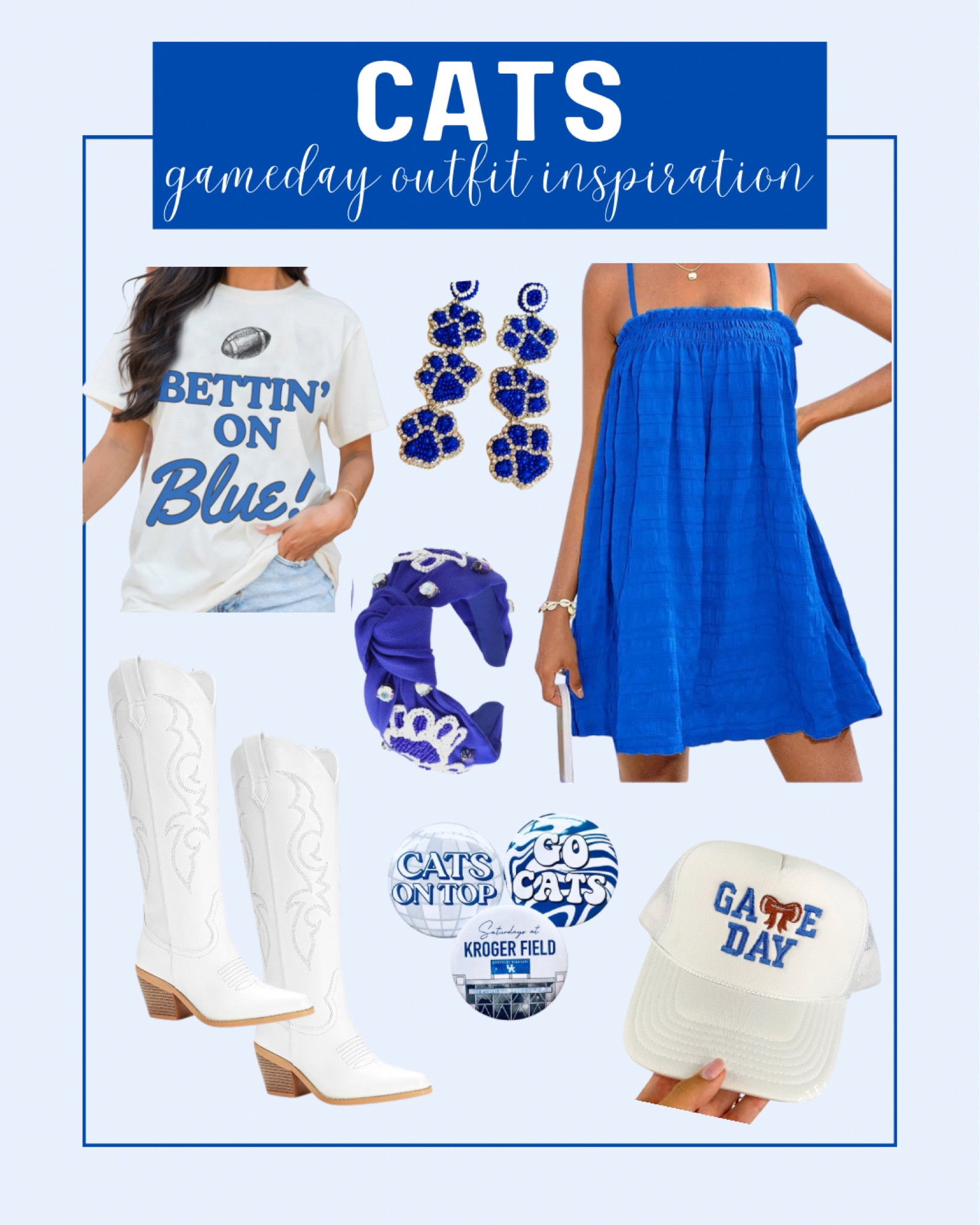 Gameday outfit inspo for University of Kentucky Wildcats.

#gameday #kentucky

#LTKFindsUnder50 #LTKFindsUnder100 #LTKSeasonal