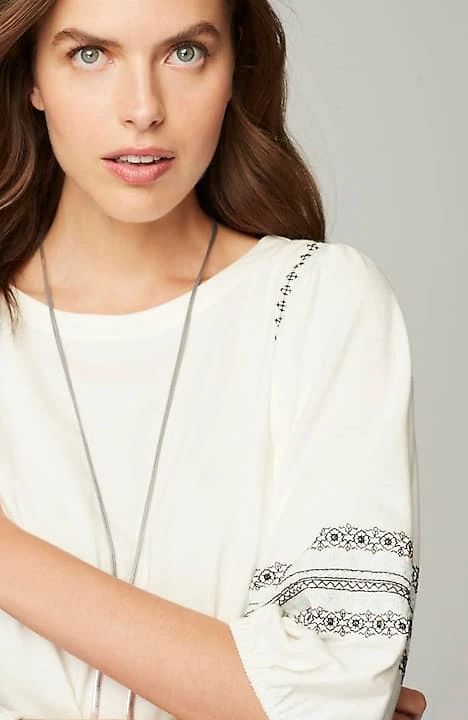 Geometrically Embroidered Top | J. Jill