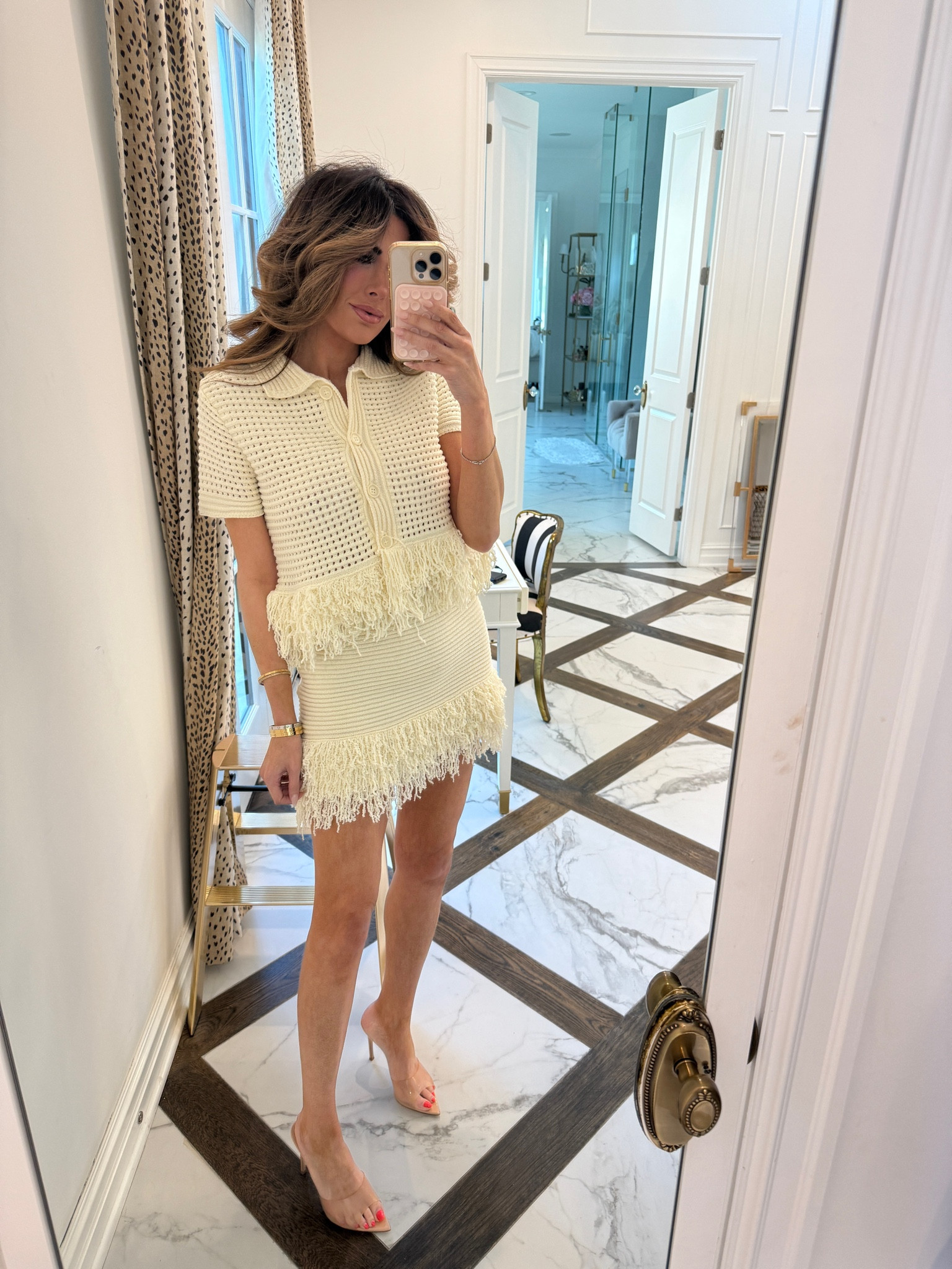 Size small in the top and skirt. My heels are a designer pair but I have found 2 amazing pair that look similar. The Amazon ones come in lots of colors and are actually very comfortable! 

Zara haul, Zara find, spring fashion, summer outfit, graduation outfit, 