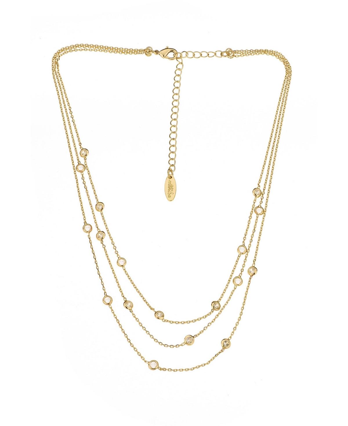 Ettika Perfect Cubic Zirconia Dotted 18K Gold Plated Layered Necklace - Gold | Macy's