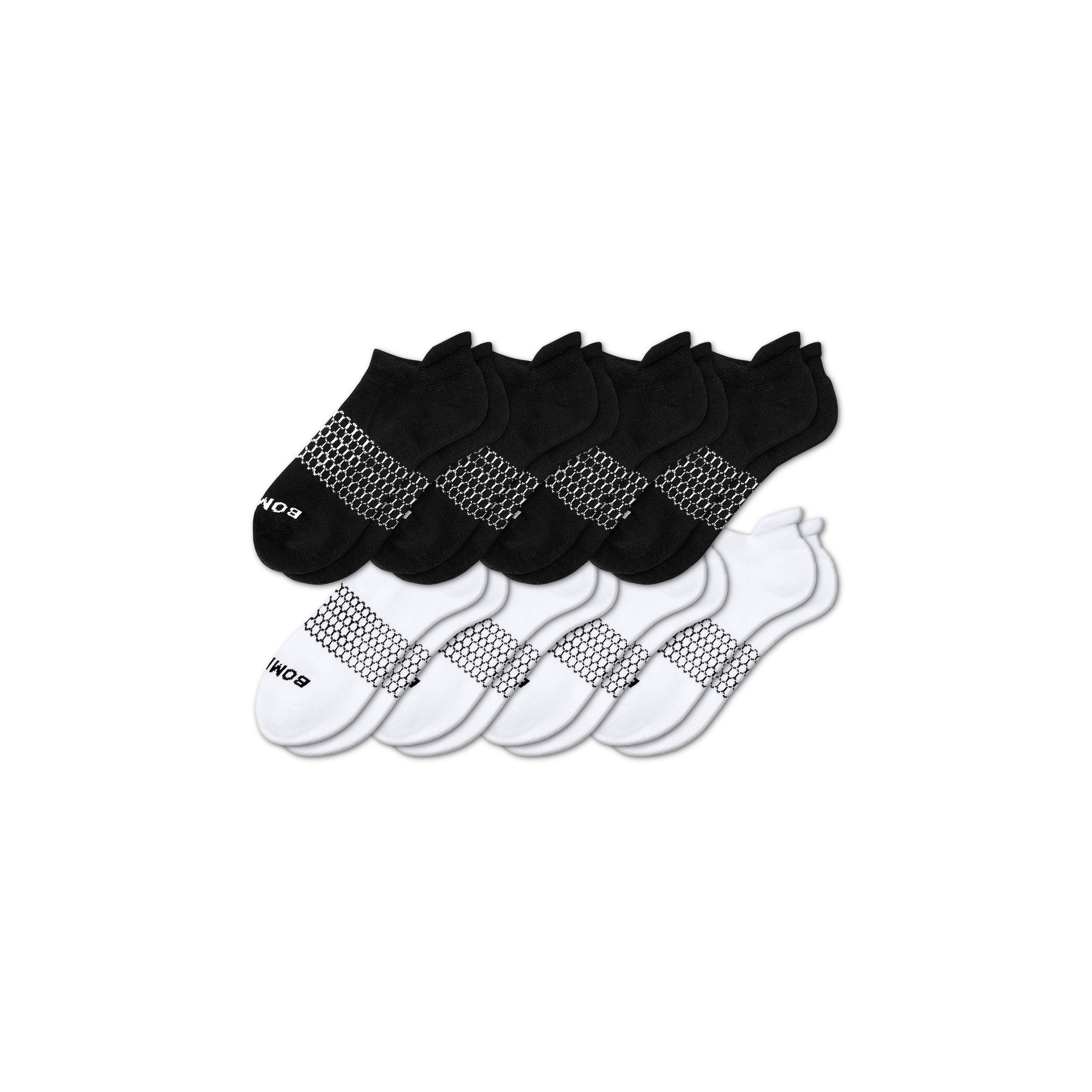 Men's Ankle Sock 8-Pack - Black White - Extra Large - Cotton Blend - Bombas | Bombas
