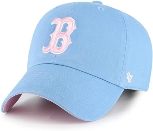 47 Boston Red Sox Primary Logo Ballpark Clean Up Dad Hat Baseball Cap - Boston Red Sox Columbia Blue - Pink | Amazon (US)