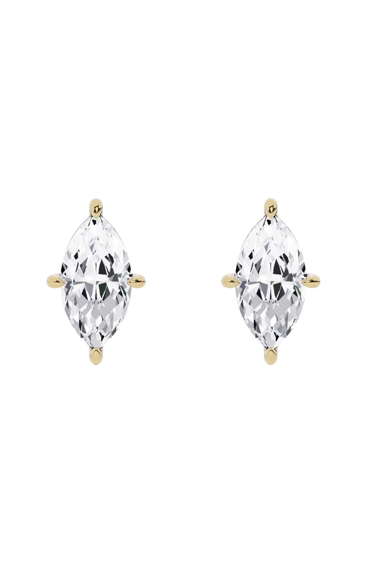 18K Gold Marquise Lab Created Diamond Stud Earrings | Nordstrom