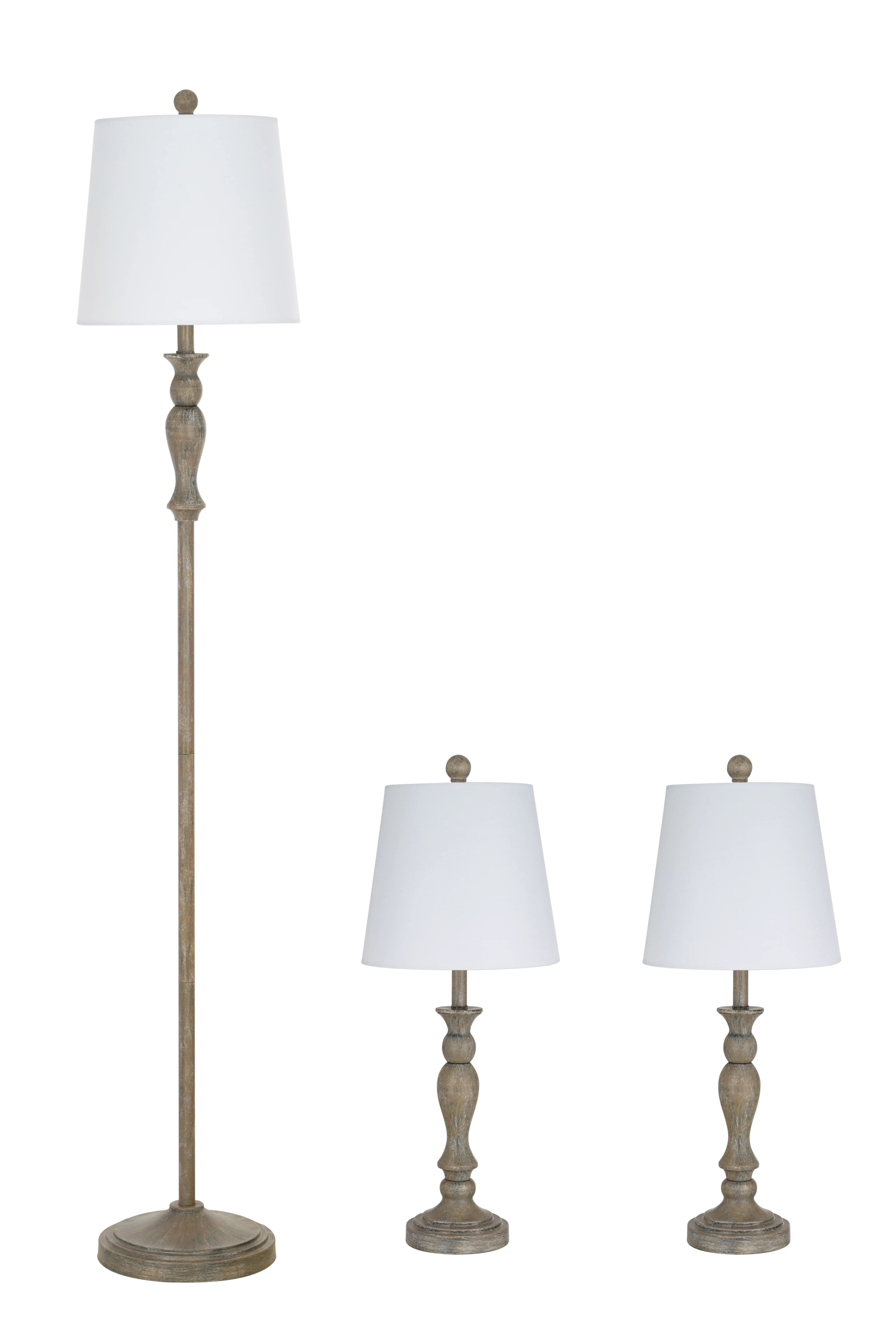 Better Homes & Gardens Modern Farmhouse 3-Pack Table and Floor Lamp Set, Wood | Walmart (US)