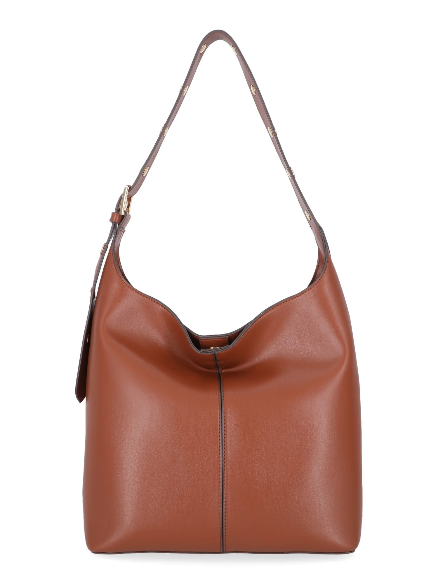 Time and Tru Women's Shively Faux Leather Bucket Handbag, Cognac | Walmart (US)