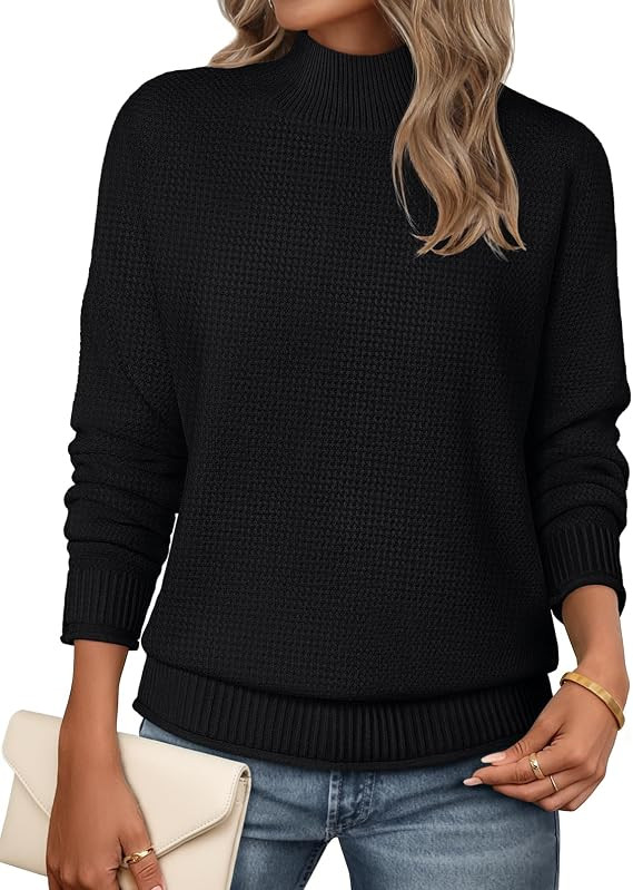 MEROKEETY Womens Turtleneck Long Sleeve Fall Cozy Knit Sweater 2026 Trendy | Amazon (US)
