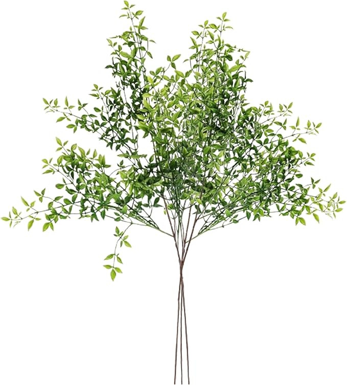 ACJRYO Faux Greenery Stems, 3PCS 43" Artificial Green Stems for Vase, Bendable Fake Plant Leaves ... | Amazon (US)