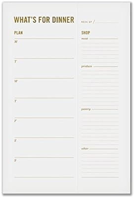 “What’s for Dinner?” Magnetic Meal Planner Notepad with Tear Off Grocery Shopping List - 50... | Amazon (US)