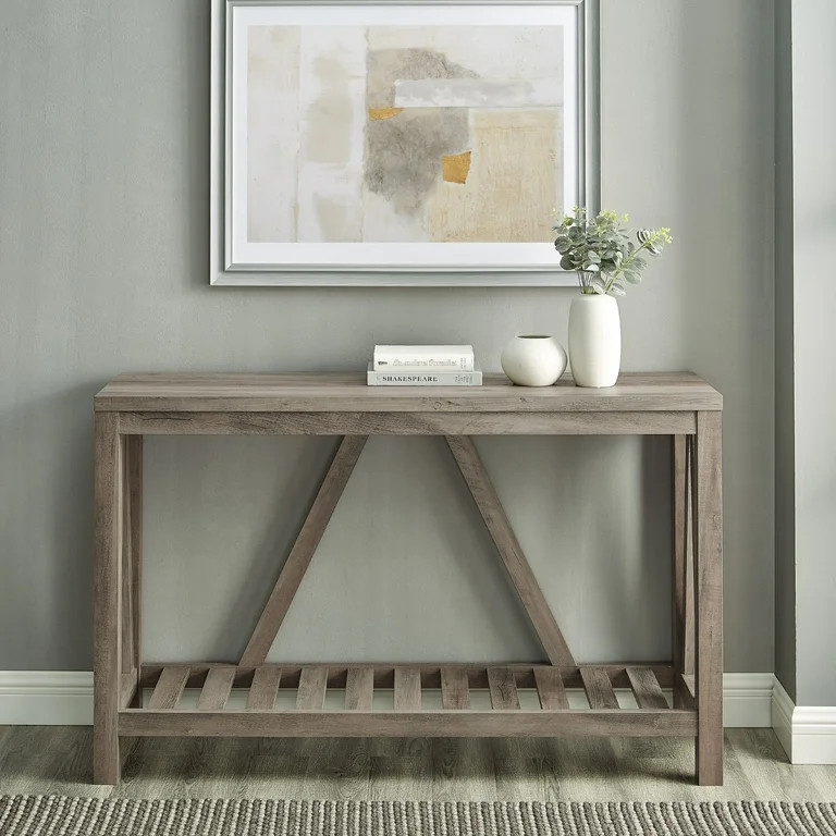 Manor Park Modern Farmhouse Entryway Table, Grey Wash | Walmart (US)