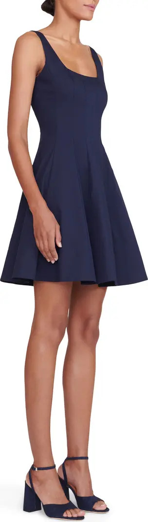 STAUD Wells Cotton Stretch Poplin Fit & Flare Dress | Nordstrom | Nordstrom