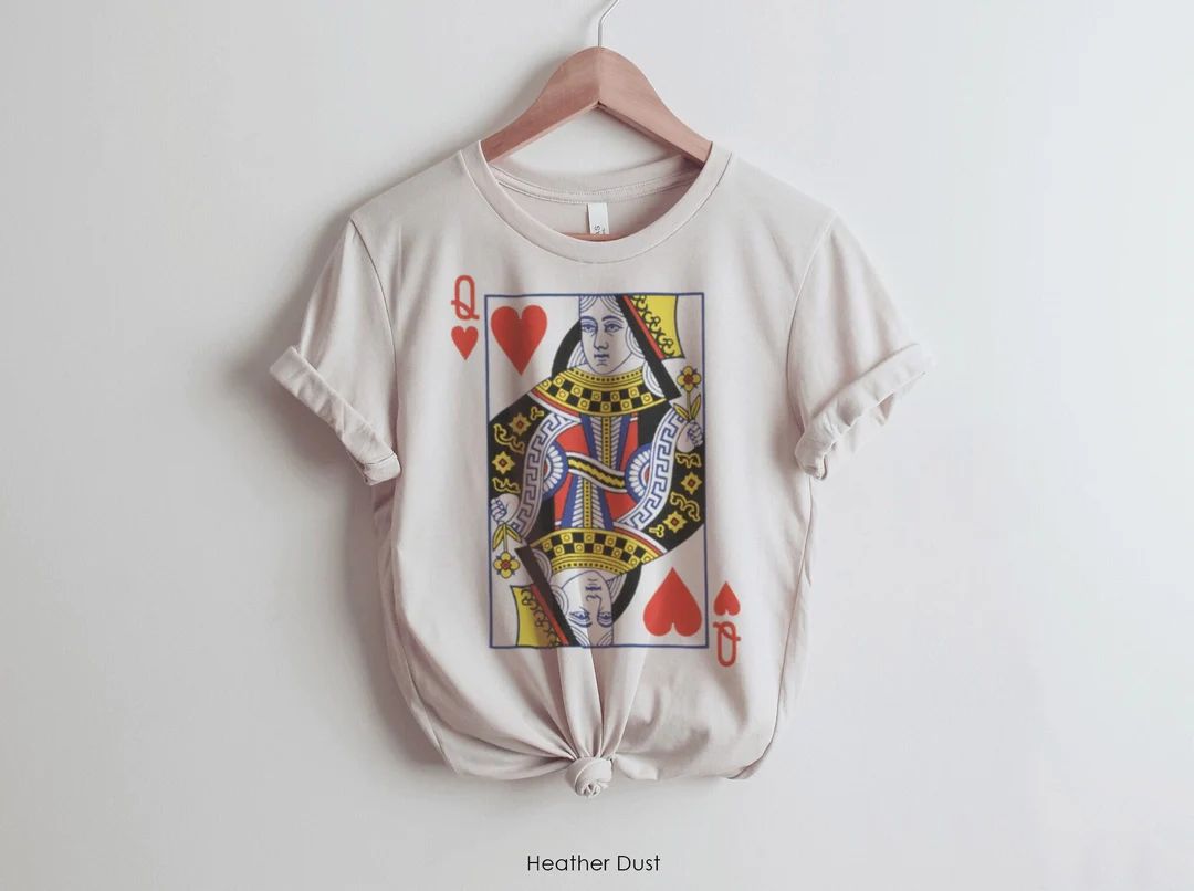 Queen of Hearts Graphic Tee Shirt for Women  Oversized Style - Etsy | Etsy (US)