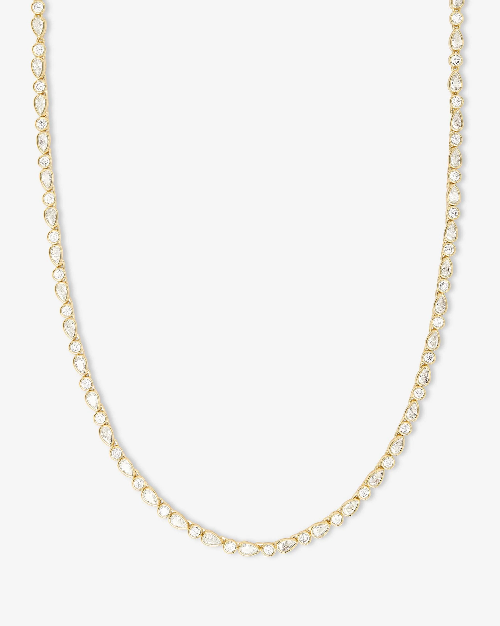 Isla Tennis Necklace - Gold|White Diamondettes | Melinda Maria Jewelry