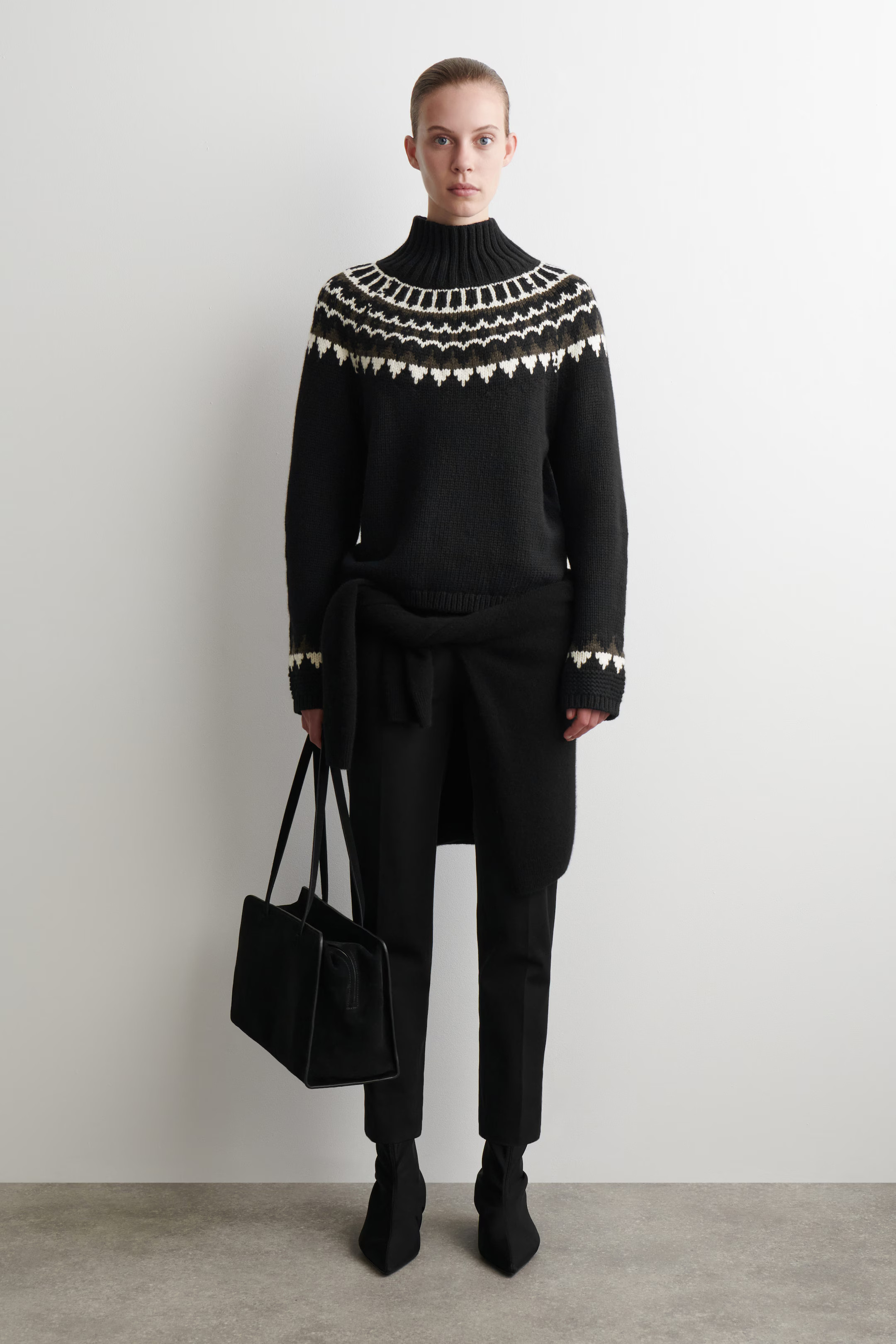 FAIR ISLE WOOL-CASHMERE JUMPER - BLACK / WHITE / BROWN | COS GB | COS UK