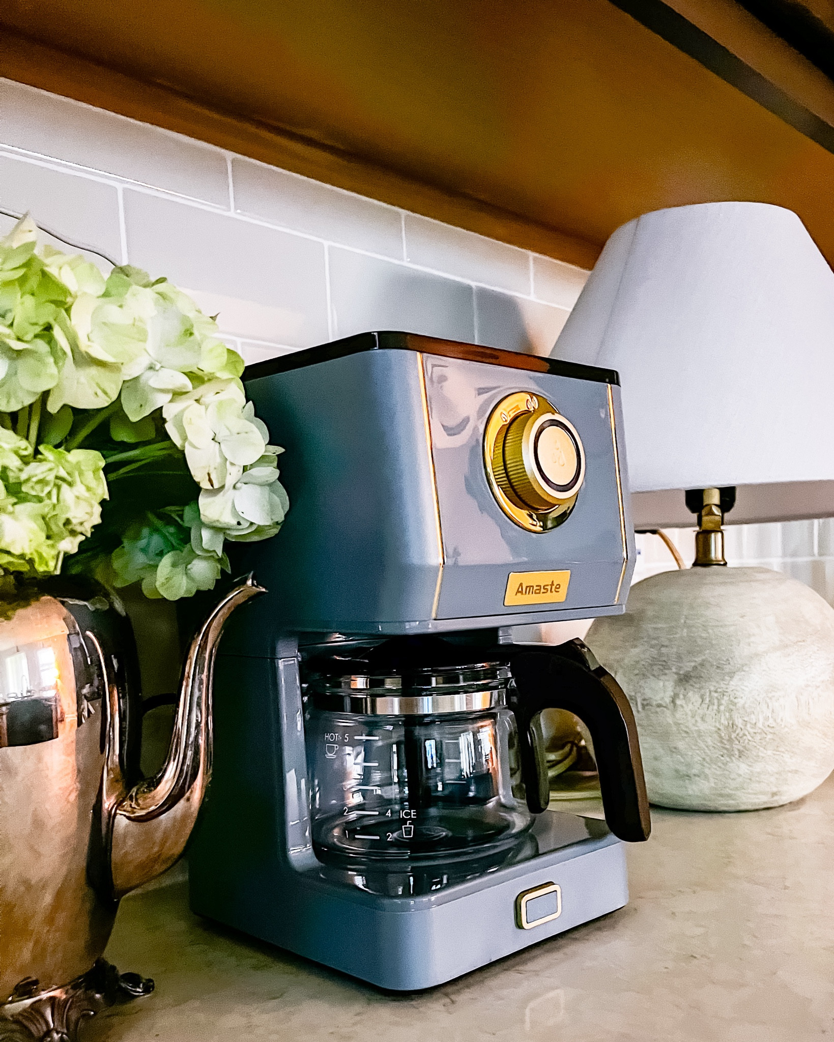 It’s the perfect size!! This beautiful blue coffee machine with retro design, makes eight cups of coffee. Doesn’t take up a lot of counter space and look beautiful sitting out. 

#LTKHome #LTKFindsUnder100 #LTKStyleTip