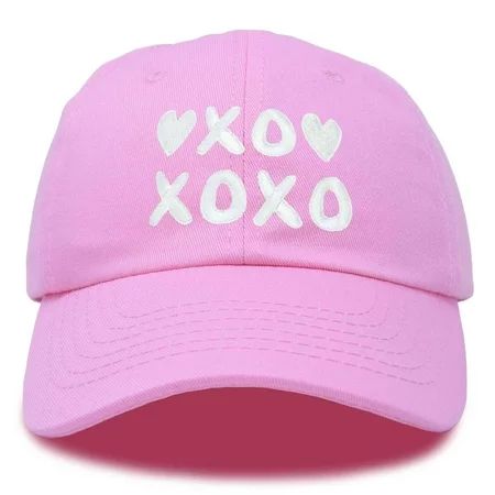 DALIX Hugs Kisses XOXO Hat Womens Embroidered Baseball Cap in Light Pink | Walmart (US)