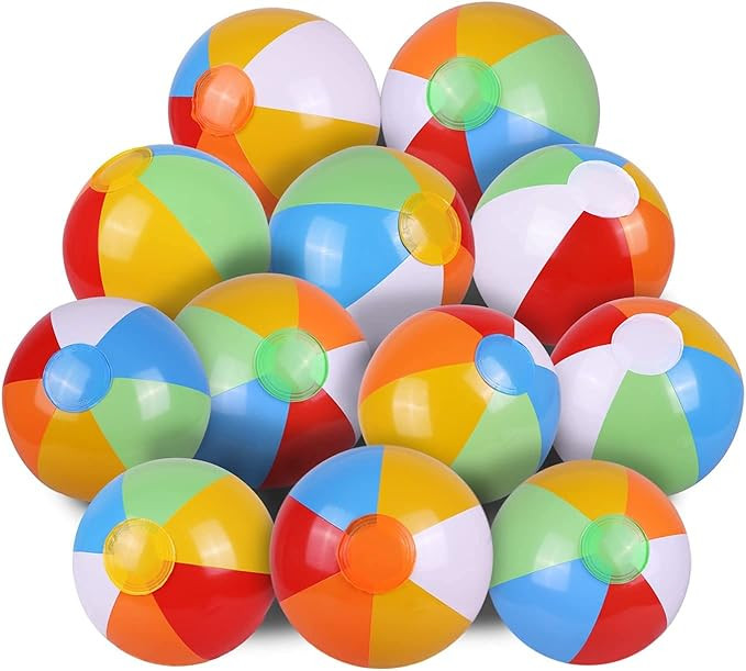 SYZ 12" Beach Balls Bulk - Inflatable Swimming Pool Toys for Kids Birthday Party Supplies Favors ... | Amazon (US)