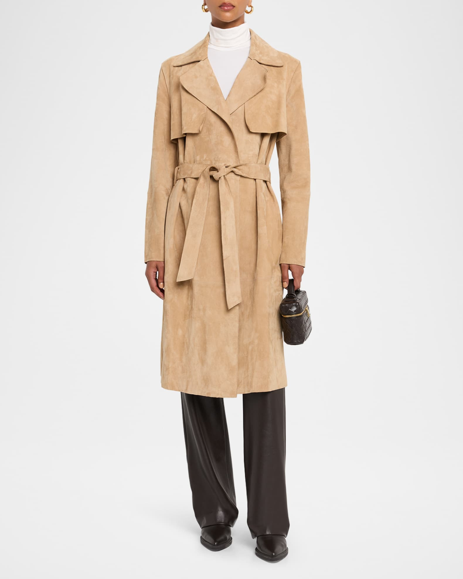Sylvie Suede Trench Coat | Neiman Marcus