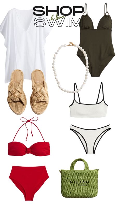 H&M, swim, bikini, vacation outfit, necklace, sandals, beach outfit 

#LTKtravel #LTKfindsunder100 #LTKswim