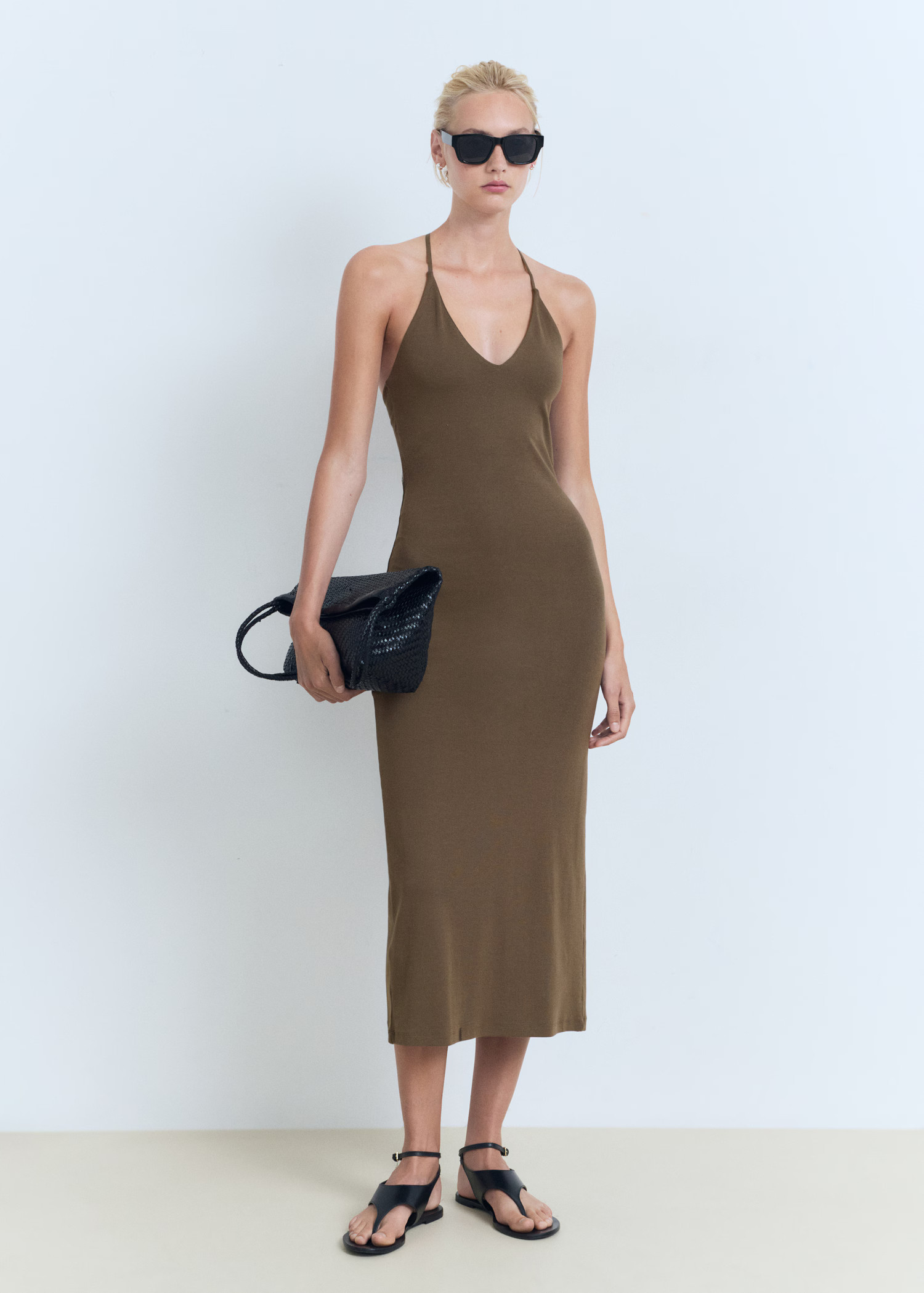 Midi-dress with back neckline | MANGO (UK)