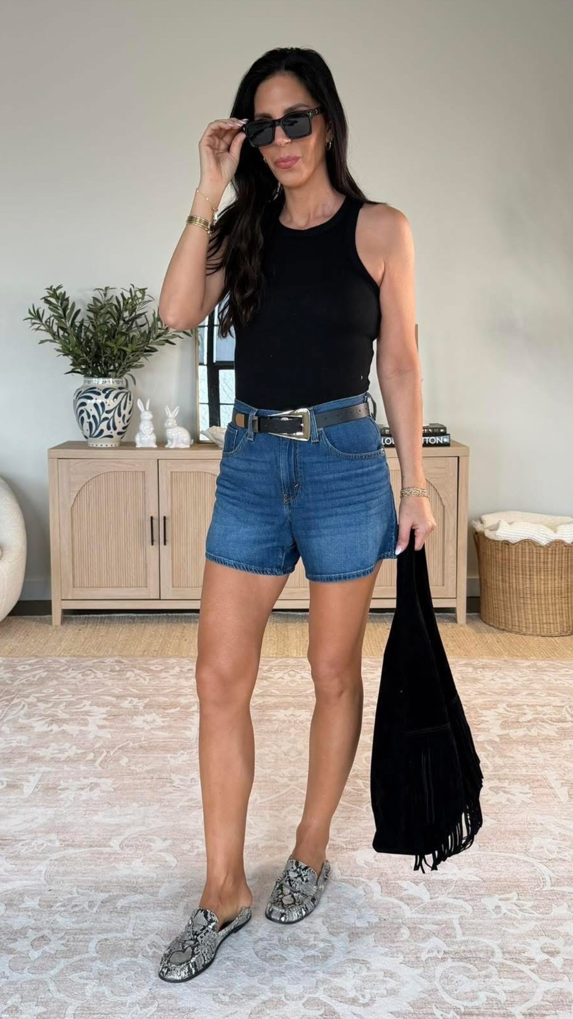 The no gap @levi button shorts are a 20/10- paired with this padded shelf bra tank and you have the easiest outfit that still feels elevated. 
The shorts are lightweight and do have stretch IMO.  Wearing my tts (27)
Tank- size small 

#LTKootd #LTKU #LTKOver40