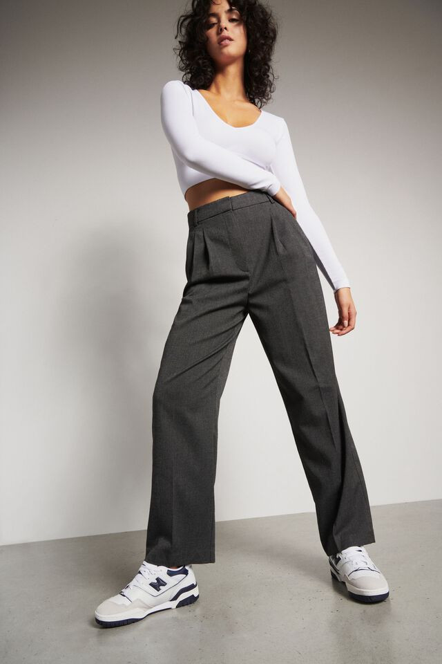 Lila Pleated Straight Pants | Dynamite Clothing